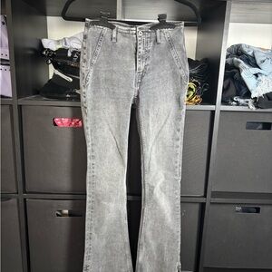 Free People Washed Gray Flare Jeans